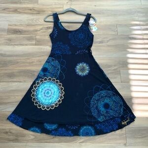 Desigual Navy Blue Midi Dress